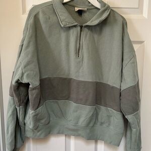 Universal Thread Sage Quarter Zip-Up Sweater